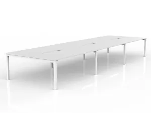 OL Axis 6-User Double Sided Workspace – White Top with White Frame thumbnail 1