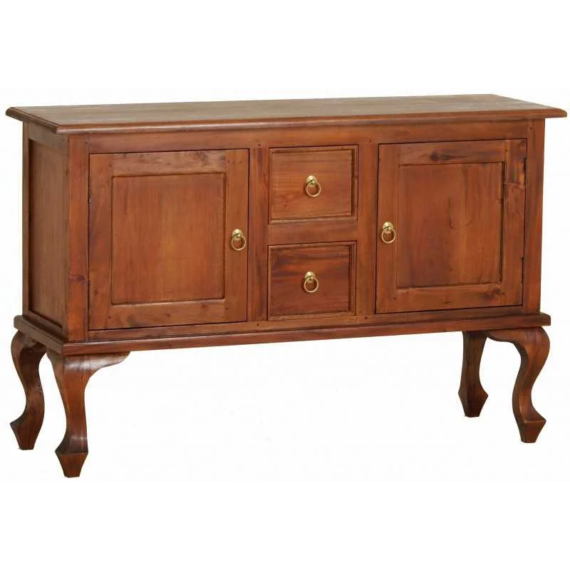 CT Queen Anne Solid Timber 2 Door 2 Drawer Sofa Table