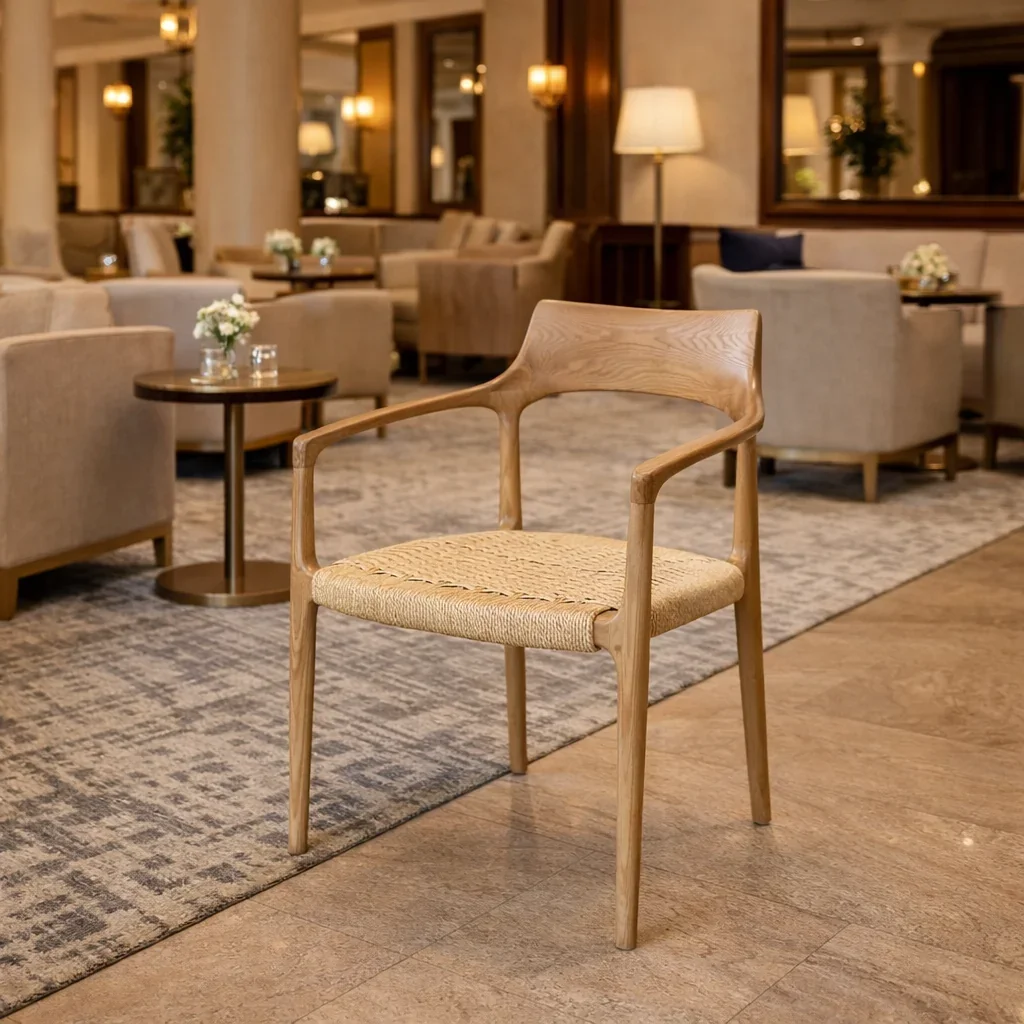 MF Porter Solid Timber Frame Woven Rope seat Dining Armchair
