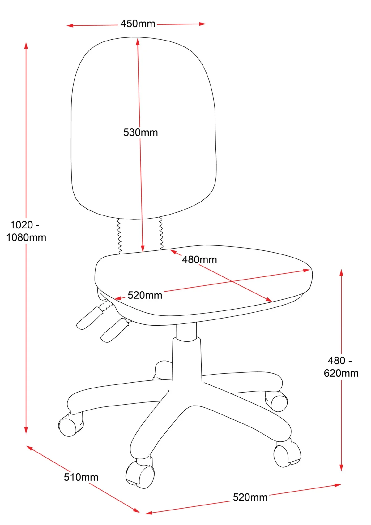 RL EG100CH Fabric Upholstered High Back Operator Chair