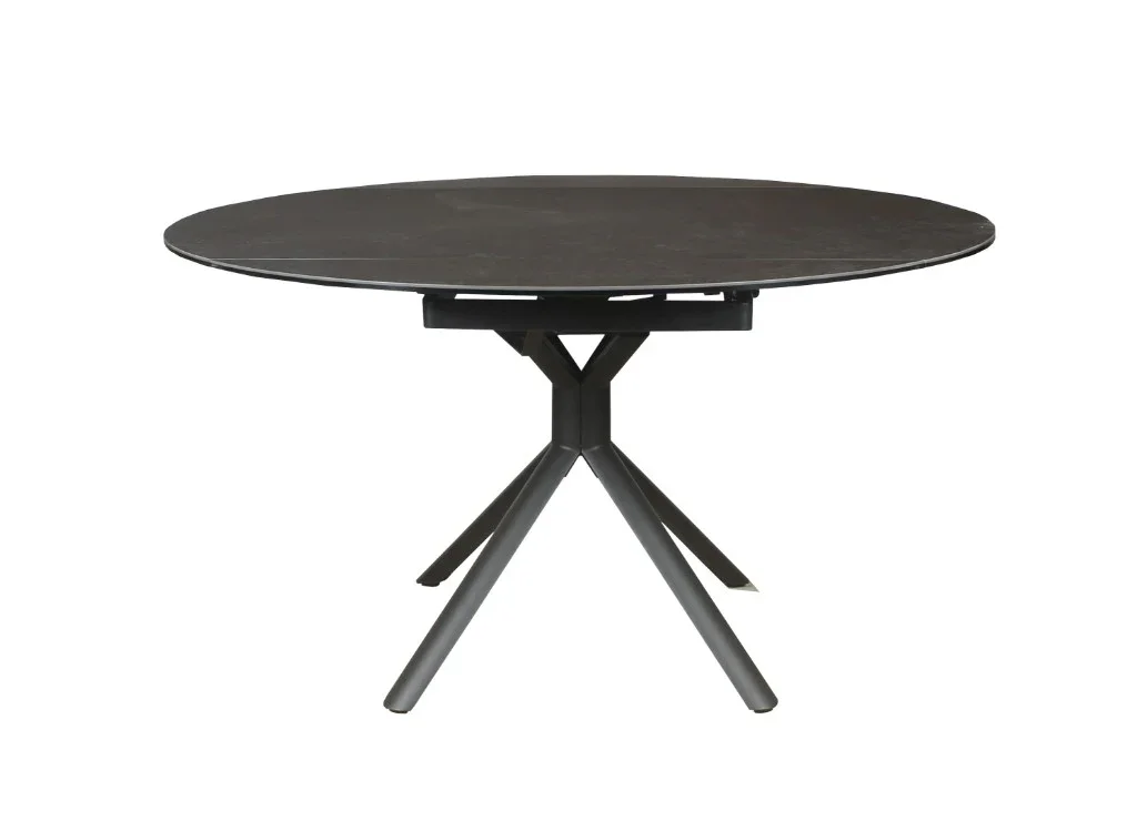 VI Riff Metal Leg Ceramic Top Extandable Dining Table