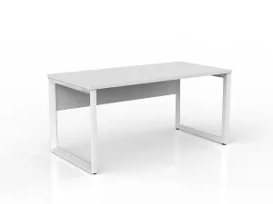 OL Anvil Straight Desk with Modesty – White Top with White Frame thumbnail 1