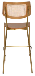 EZ Texas Metal Leg Rattan Back Barstool - Light Oak thumbnail 10