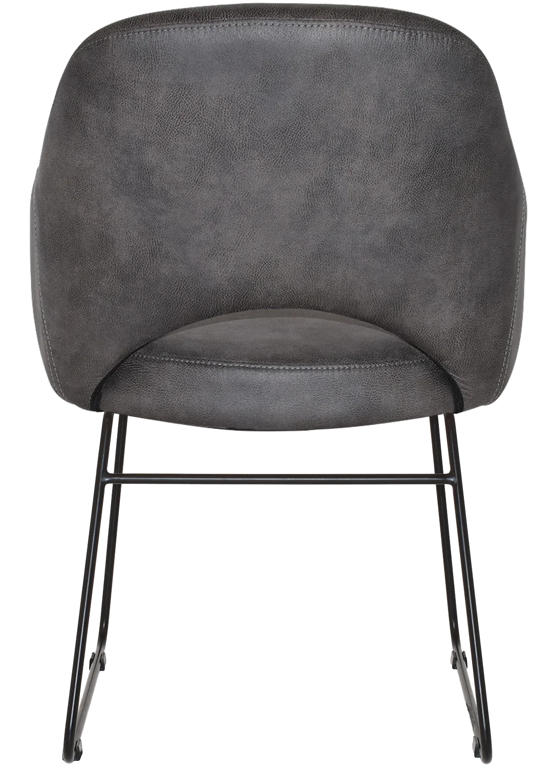 EZ Albury Black Metal Sled Base Upholstered Hospitality Dining Armchair
