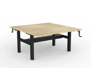 OL Agile Winder Height Adjustable Shared Desk – Oak Top with Black Frame thumbnail 16