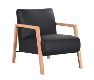 VI Mason Buffalo Leather Upholstered Timber Legs Armchair thumbnail 1
