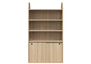 DD Bosco 3 Tier Bookshelf with Sliding Door Storage thumbnail 1