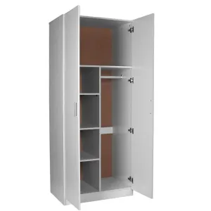 HE Randwick 2 Door 5 Shelves Wardrobe with Hanging Rail thumbnail 3