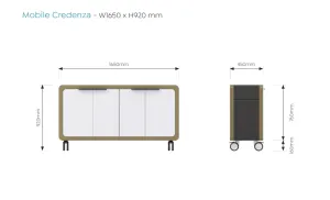 OL Rover 4 Door Mobile Credenza with Acoustic Pinnable Board thumbnail 5