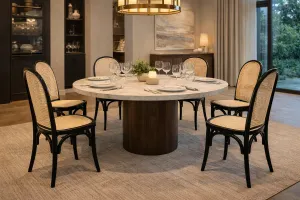 MF Tropez Beechwood Frame Rattan Seat Dining Chair thumbnail 4