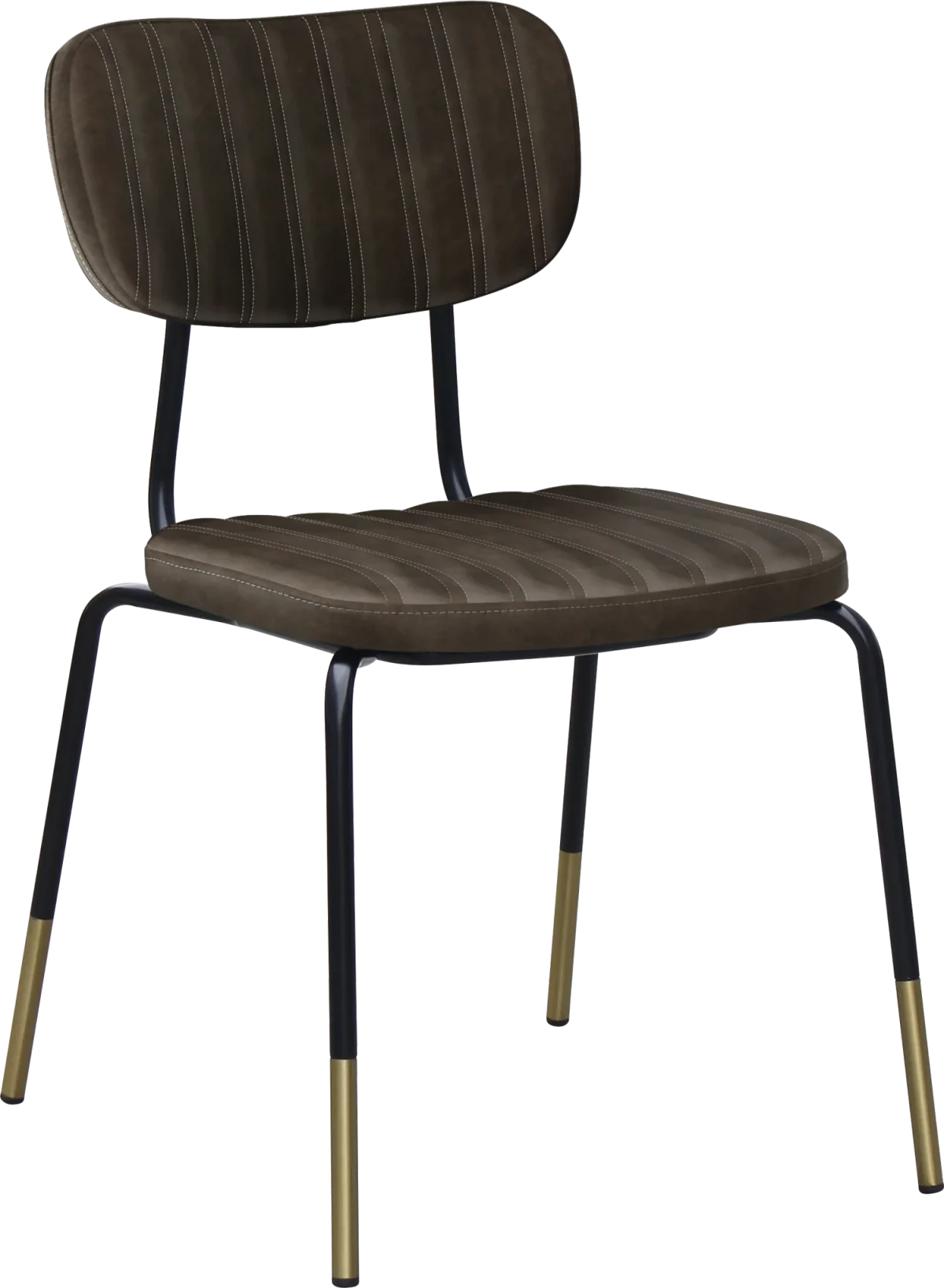 FL Tiramisu Premium Vinyl Upholstered Black Frame Brass Tip Function Chair