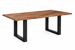 MD Nancy Solid Timber Metal Leg Dining Table thumbnail 1
