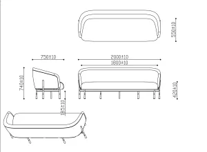 RL Cosmos Fabric Upholstered 3 Seater Breakout Sofa thumbnail 6
