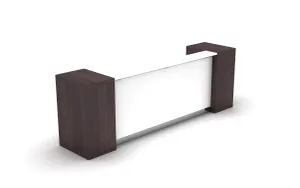 GP Aston Reception Counter Gloss White with Walnut Side thumbnail 1