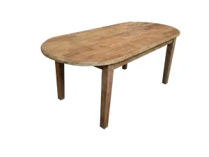 MF Villa Tapered Leg Recycled Elm Timber Dining Table thumbnail 1