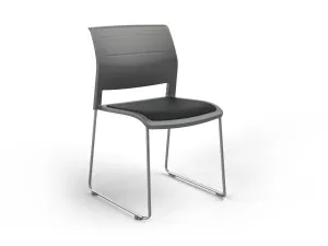 OL Game Hospitality Stacking Chair - Charcoal Shell Upholstered Seat thumbnail 19