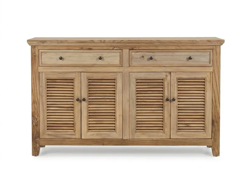 MF Recycled Elmwood Louvre 2 Drawer & 4 Door Sideboard