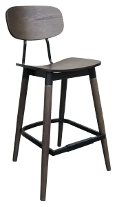 EZ STOOL VINTAGE METAL BLACK - WALNUT thumbnail 1