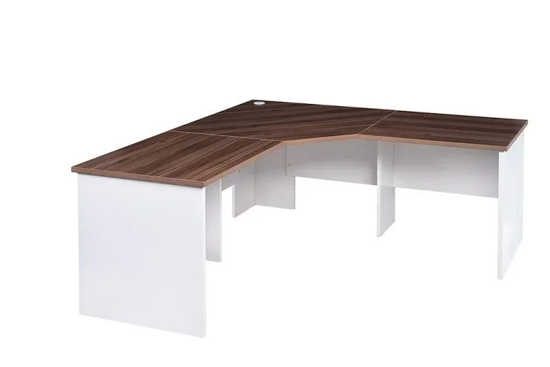 GP Office 3 Piece Corner Workstation with Casnan Top & White Bottom
