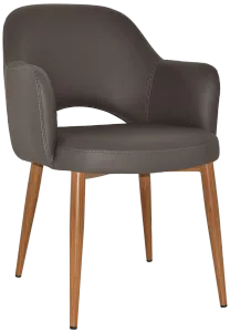 EZ Albury Oak Colour Metal Leg Upholstered Hospitality Dining Armchair thumbnail 16