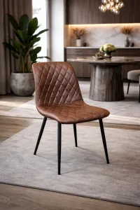 MF Elise PU Leather Upholstered Metal Leg Dining Chair thumbnail 4