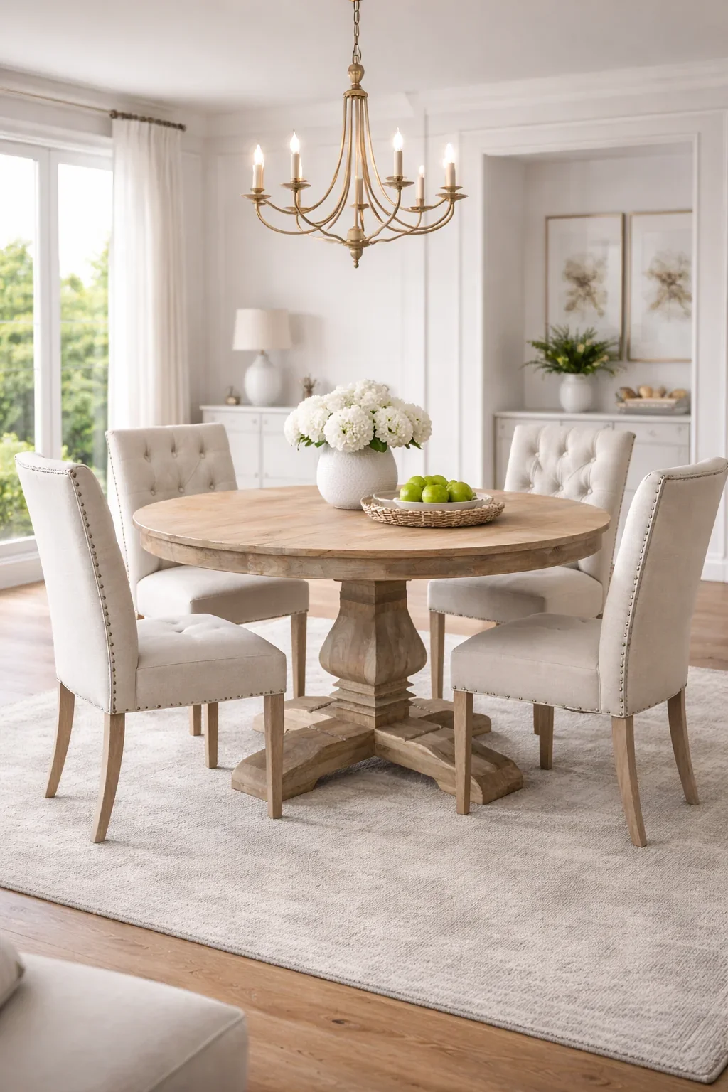 MF Belgie Recycled Timber Pedestal Leg Round Dining Table