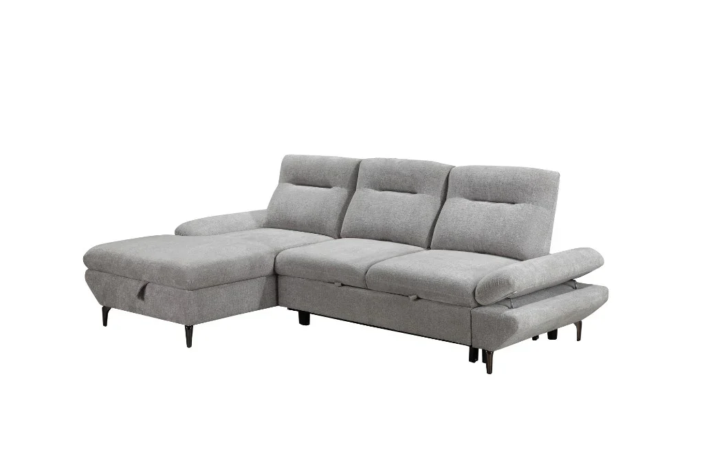 VI Capella 2 Seater Fabric Sofabed with Storage Chaise