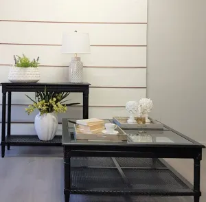 DA Polo Glass Top Square Coffee Table with Shelf – White thumbnail 4