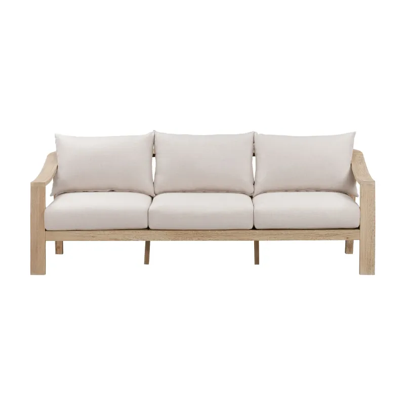 CR Sycamore Solid Timber 3 Seater Outdoor Lounge with Cushion