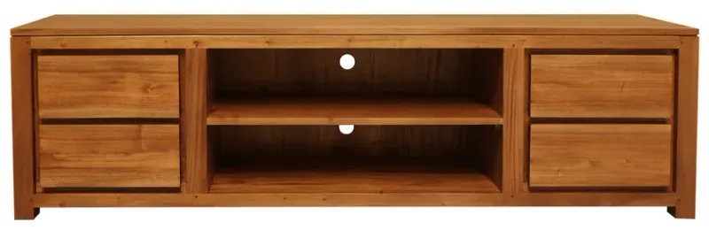 CT Amsterdam Solid Mahogany Timber 4 Drawer Entertainment Unit
