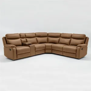 VI William Fabric Upholstered 5 Seater Corner Modular Recliner Lounge thumbnail 1