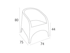 FL 7 Piece Resin Rattan Pool Side Setting with Aruba Tub Chair thumbnail 4