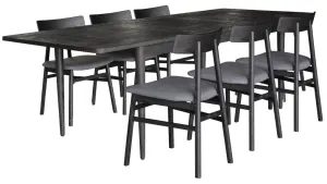 VI Patchwood Timber Framed Extendable Dining Table with 6 Chairs Set thumbnail 2