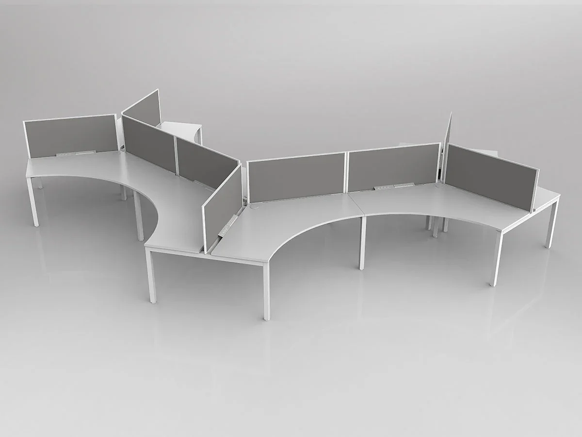 OL Axis 9 User 120° Workstation with Screen - Splice Fabric