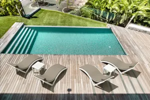 FL Slim Hospitality Stackable Sunlounger with Cushion & Pillow thumbnail 12
