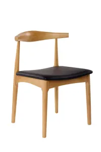 VI Leif Elbow PU Leather Seat Timber Leg Dining Chair thumbnail 3
