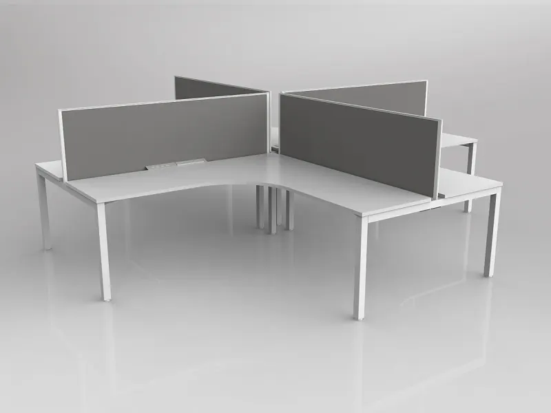 OL Axis 4 User 90° Workstation with Screen - Splice Fabric