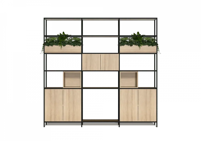 OL Rhodes 6 Door 2 Small Cubby Welded Storage with 6 Planter Box