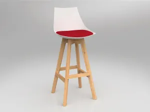 OL Luna Oak Timber Leg White Shell Barstool thumbnail 6