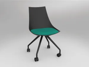 OL Luna Black Chair with Castor Base thumbnail 2