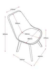 RL Virgo Timber 4 Leg Fabric Upholstered Seat Breakout Chair thumbnail 3