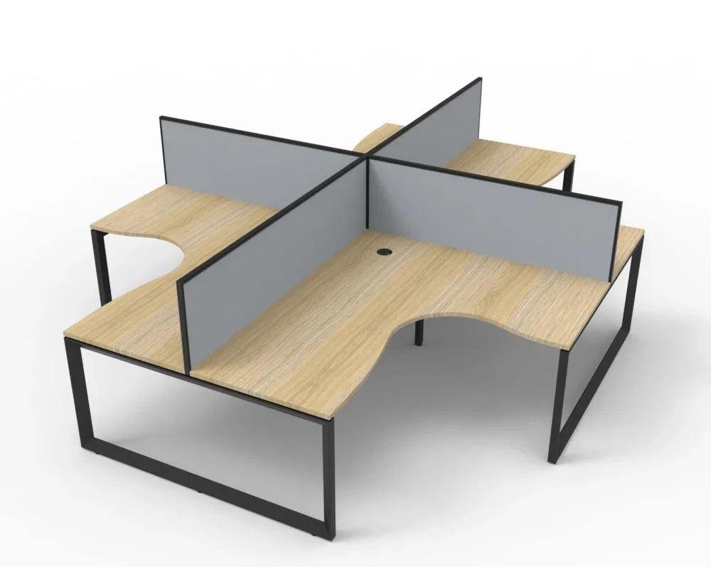 RL Infinity Loop 4 People Corner Workstation with SHUSH30 Screen