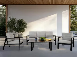 VI Reed Aluminium 3 + 2 Seater Outdoor Sofa with Coffee Table Set thumbnail 4