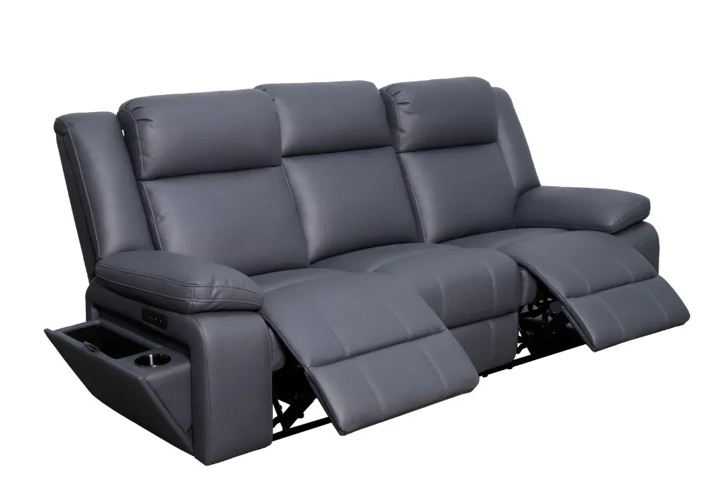 VI Cooper Fabric Upholstered 3 Seater Electrical Recliner Lounge