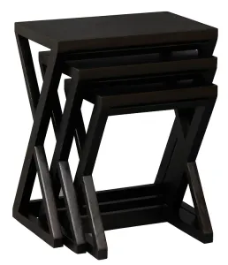 CT Manhattan Solid Mahogany Timber Z Style Nest of Table thumbnail 7