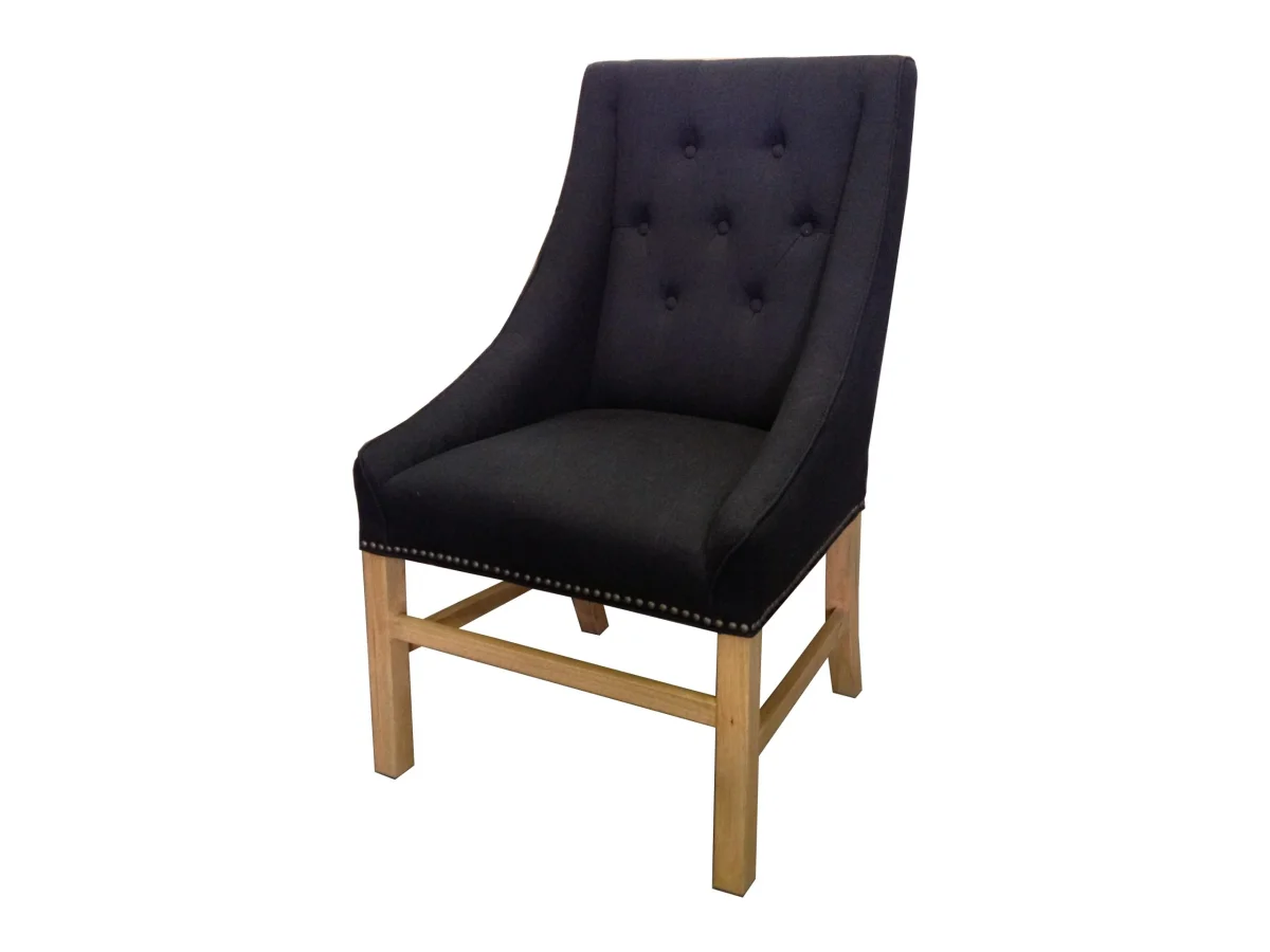 MF Hennessy Fabric Upholstered Timber Leg Dining Chair