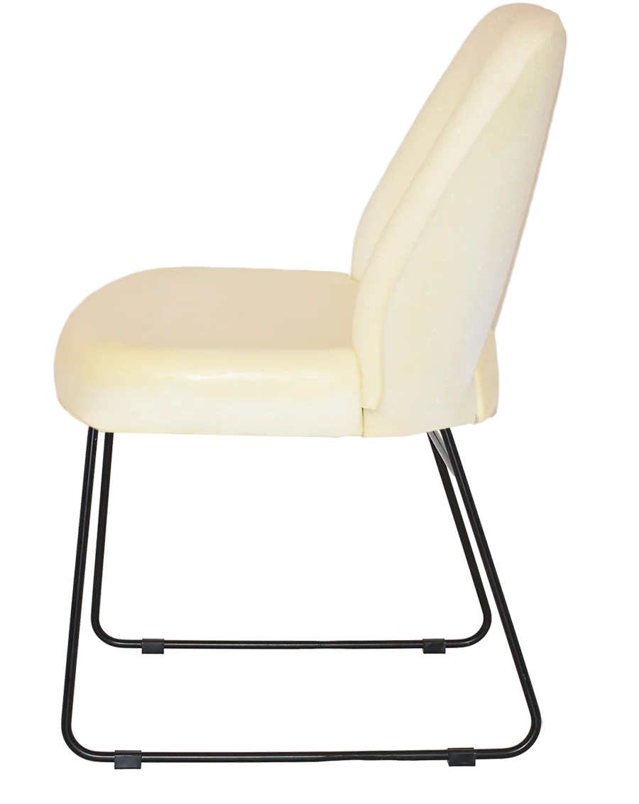 EZ Albury Black Metal Sled Base Upholstered Hospitality Dining Chair thumbnail 12