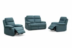 EL Rossie Fabric Upholstered 2 Seater + 2 Single Recliners Suite thumbnail 3