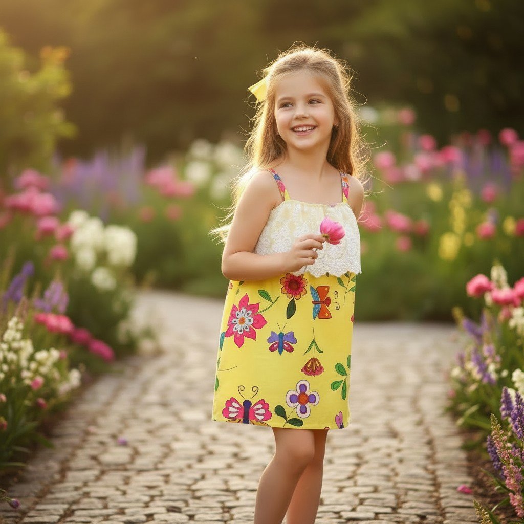 Miramara Designs - Goldie Embroidered Girls Lace Dress