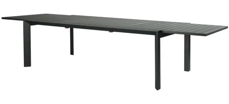 VI Icaria Aluminium Outdoor Extendable Dining Table - Charcoal and White